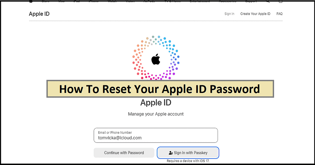 reset Apple ID password
